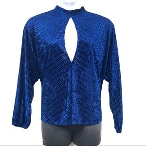 EUC Shein velvet keyhole top